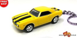 Rare Key Chain 1969 Yellow Black Chevy Camaro Chevrolet Custom Limited Edition - $48.98