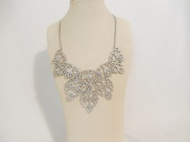 Inc International Concepts Silver Tone Crystal Pave Jeweled Necklace R109 $79 - £18.86 GBP