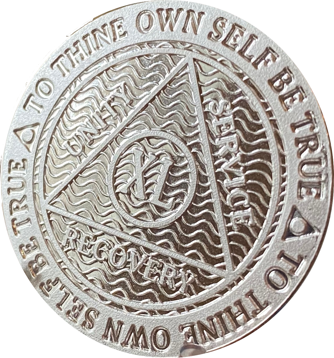 40 Year AA Medallion .999 Pure Fine Silver Sobriety Chip
