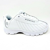 K-Swiss ST329 White Silver Kids Casual Sneakers 56408 155 - $37.95
