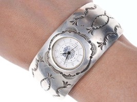 Les Baker (1935-2014) Southwestern stamped sterling watch bracelet - $267.30