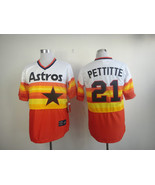 Astros #21 Andy Pettitte Jersey Old Style Uniform Tequila Sunrise - €39,08 EUR