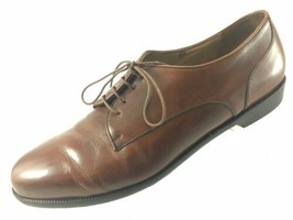 SH11 Bragano Cole Haan 12D Brown Leather Plain Toe Oxford Shoes Made In ... - £17.45 GBP