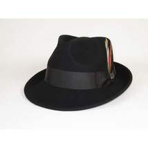 Men BENTLY HEADWEAR Hat Australian Wool Pinch Front Fedora Hudson HU420 Black image 4