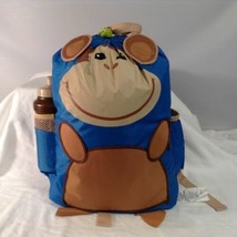 Monkey Backpack Back Pack Camping Sleeping Bag &amp; Water Bottle BLUE  - $18.81