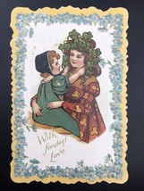 Valentine’s Day Card Antique Victorian Embossed Die cut - $12.50