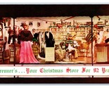 Breuner&#39;s Furniture Store 1948 Christmas Window UNP Chrome Postcard W16 - $7.98
