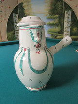 SCEAUX FRANCE FAIENCE ANTIQUE 1770s COFFEE POT WITH HANDLE STICK ORIGINAL - $463.31