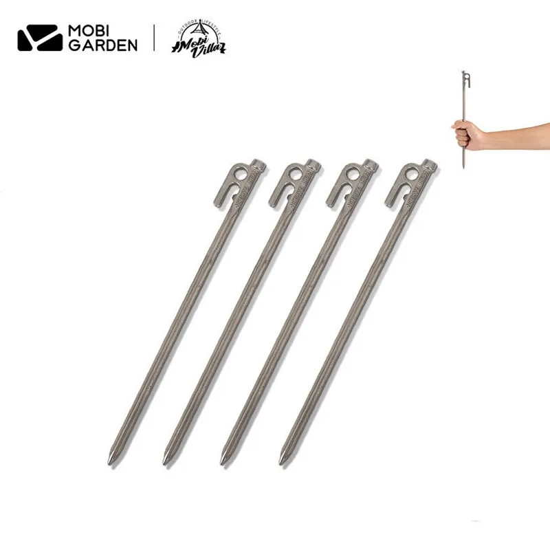 MOBI GARDEN Nails Outdoor Camping Tent Tools Stainless Steel Four-Edged Floor - £15.04 GBP+