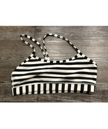 Lululemon Flow Y Bra IV Sea Stripe Mint Moment Black Classic Stripe Size 4 - £14.92 GBP