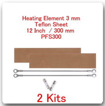 2 Heating Elements 3 mm +2 PTFI Sheets) For Impulse Sealer 12&quot; / 300mm PFS300 - £10.88 GBP