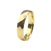 22ct Yellow Gold High Polished Women&#39;s Facetted Kite Wedding Band 4mm - £499.24 GBP