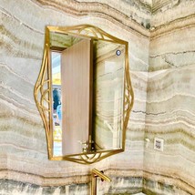 Gold metal frame mirror,Large Wall Mirror, Vanity Mirror, Entryway Mirro... - $380.00