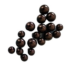 Eighteen (18) ~ Vintage Black Glass Marbles ~ Assorted Sizes 11 mm - 16 mm (165) - £17.52 GBP