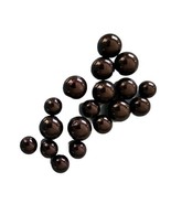 Eighteen (18) ~ Vintage Black Glass Marbles ~ Assorted Sizes 11 mm - 16 ... - £17.65 GBP