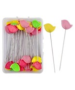 100pcs Sewing Pins 53mm Flat Head Pins Bright Bird for Quilting Patchwor... - £9.19 GBP