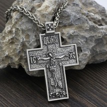 Pectoral Cross Crucifix Gothic Priest Nun Pope Catholic Pewter Necklace Pendant - £14.38 GBP