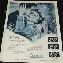 Palladium Ring Vintage Print Ad 1955 International Nickel Company Inc - $108.02 MXN