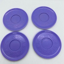 1982 Fisher Price Fun with Food 4 pc Purple Tea Plates Set - £9.19 GBP