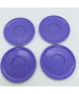 1982 Fisher Price Fun with Food 4 pc Purple Tea Plates Set - $15.80 CAD