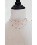 Dainty choker necklace Rose Gold Crystal Bezel set Luxury minimalist Gol... - £36.23 GBP