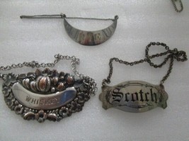 Sterling silverplate whiskey rye scotch tag bottle lot [95D] - $88.09 CAD