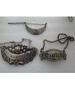 Sterling silverplate whiskey rye scotch tag bottle lot [95D] - $88.01 CAD
