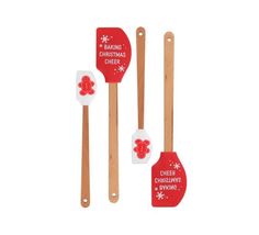 Baking Christmas Cheer Wooden Spatula Set, 4 Pieces, Red and White - €9,29 EUR