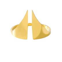 Simple Geometric Triangle Gold Plated Ladies Ring Stainless Steel Access... - $25.74