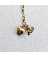 Vintage Triple Heart Cross Anchor Charm in Solid 18K Rose Gold - £135.72 GBP