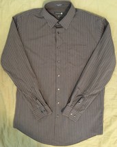 NORDSTROM Dark Gray Black Casual Button Front Down Up Dress Shirt 17 36 - 37 - £19.54 GBP