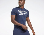 Reebok Men&#39;s Graphic Series Stacked Tee in Vector Navy/White/White-Size XL - £13.33 GBP