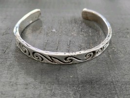 925 Sterling Silver 8 Mm Wide Cuff Bracelet Wrist 6.69 In Free Shipping - $1,120.73 MXN