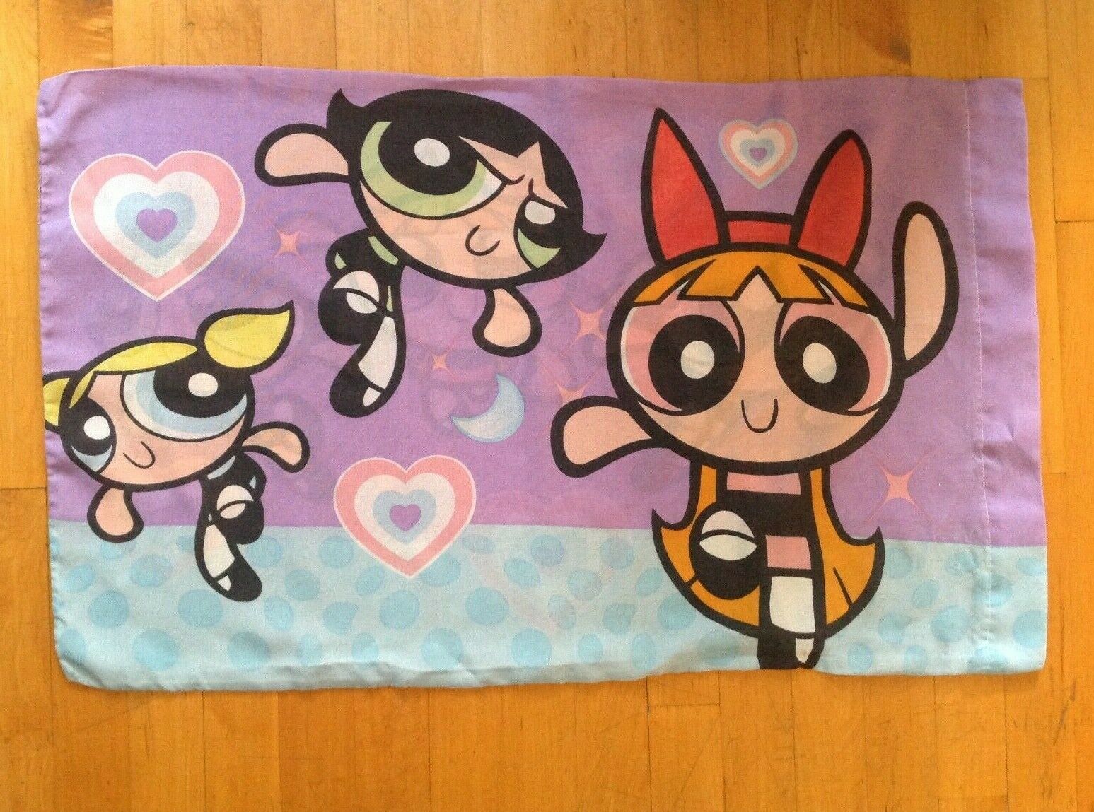 Vintage 2000 Power Puff Girls Pillow Case Bedding Room Decor Retro Carto... - $21.32