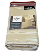 Classic Hemstitch Twin Bedskirt 15" Drop Linen Blend Split Corners Natural - $21.78