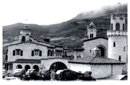 Scottys Castle Death Valley Entrance with Old Cars 1941 RPPC Postcard Repro - £7.72 GBP