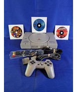 Sony PlayStation 1 PS1 Console SCPH-5501 with 1 Controller -Cables &amp; 3 G... - $116.88