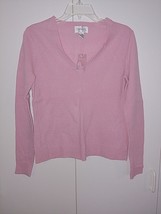 CHADWICK&#39;S LADIES LS V-NECK PULLOVER PINK LAMBSWOOL/NYLON SWEATER-S-NWOT... - $3.99