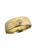 Carl Art 12k Gold Filled Antique Bangle Bracelet 3/4&quot; Wide Etched Flower... - $4,302.46 MXN