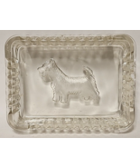 Depression Glass Clear Scottie Dog 3 3/4&quot; by 5&quot; Soap Dish - $471.03 MXN