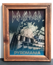 Def Leppard Pyromania Gold Foil Music Carnival Prize Vtg Wood Frame 12&quot;h... - £99.54 GBP