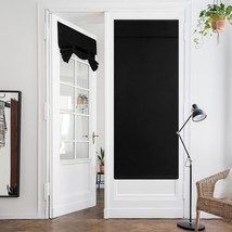 Homeideas Black French Door Curtains Privacy Blackout Door Curtains, 26, 1 Panel - £25.91 GBP