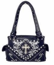 Western Embroidered Concealed Carry Rhinestone Cross Purse Handbag Wallet Set in - £37.92 GBP