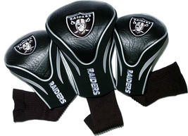 Raiders Las Vegas Oakland NFL Contour Golf Club Headcover Set of 3 Embroidered - £37.33 GBP