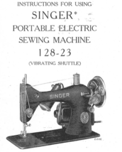 Singer 128-23 Portable Electric Sewing Machine Instruction Manual Hard Copy - $12.99