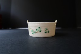 Vtg Belleek Unique Open Butter Salt Trinket Dish Green 5th Mark Clover S... - $562.94 MXN