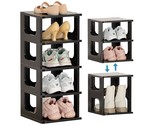 Shoe Organizer Rack For Small Spaces 5 Tier Plastic Vertical Narrow Shel... - $49.39