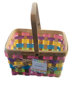 Easter Basket Multicolor Square Basket 7 Inches Tall X 10 Inches Diameter - $54.16 CAD