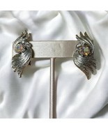 Vintage Light Gold Color &amp; Aurora Borealis r Stone Clip on Earrings - $183.98 MXN