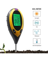 4 in1 Soil Soil PH Meter LCD Digital pH Temperature Sunlight Fertility T... - $19.00 CAD